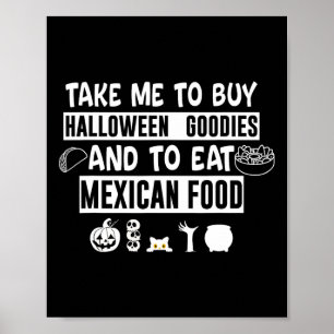 Póster Llévame a comprar cosas buenas de Halloween y a co