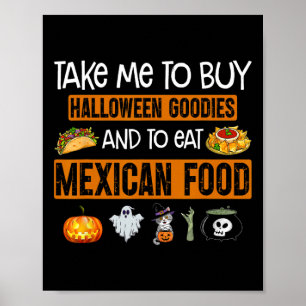 Póster Llévame a comprar cosas buenas de Halloween y a co