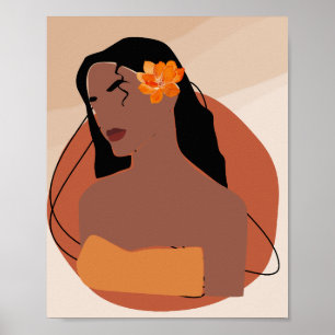 Póster Llévame a Hawaii, mujer sin rostro de Boho