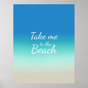 Póster "Llévame A La Playa" Ombre Azul Moderno
