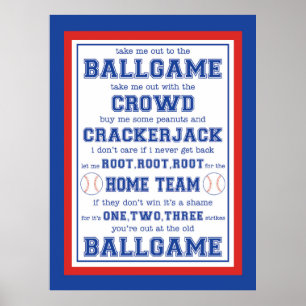 Póster Llévame al partido de béisbol