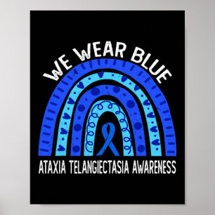 Póster Llevamos Azul Arcoíris por Ataxia Telangiectasia A