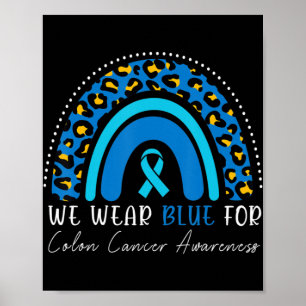 Póster Llevamos Azul Cáncer de Colon Colorrectal Leopardo