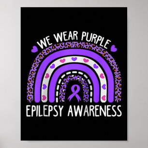 Póster Llevamos Morado Leopardo Arcoíris Para Conciencia 