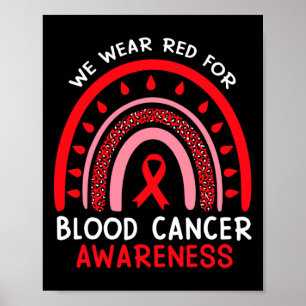 Póster Llevamos Rojo Para Conciencia Del Cáncer De Sangre