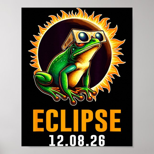 Póster Llevando Rana de Eclipse Solar Eclipse Solar (Frente)
