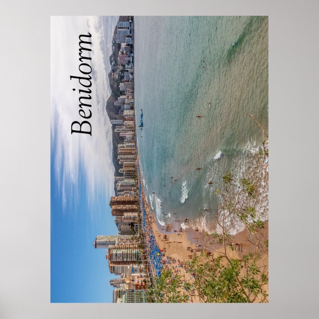 Póster Llevant Beach, Benidorm, Costa Blanca, España (Frente)