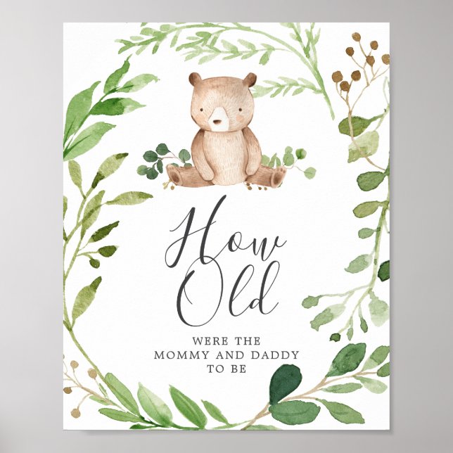 Póster Llevar a Baby Shower Lo Antiguo Que Eran Los Juego (Frente)