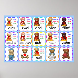 Póster Lleve los números educación, números, ingleses,