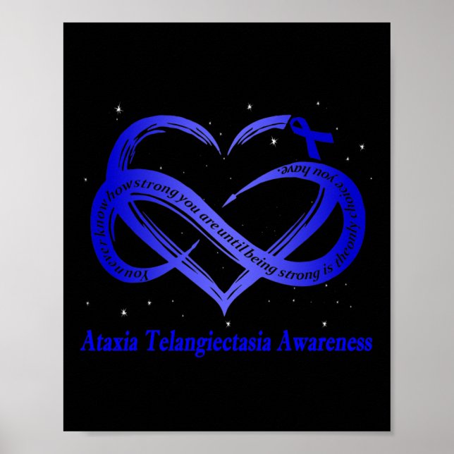 Póster Llevo Azul Para La Conciencia De Ataxia Telangiect (Frente)