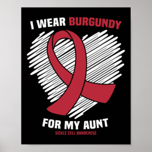 Póster Llevo Burgundy Por Mi Tía Conciencia de la Anemia 