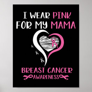 Póster Llevo Pink Para Mi Mamá Conciencia Sobre El Cáncer