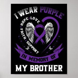 Póster Llevo Púrpura En Memoria De Mi Hermano Epilepsy Aw