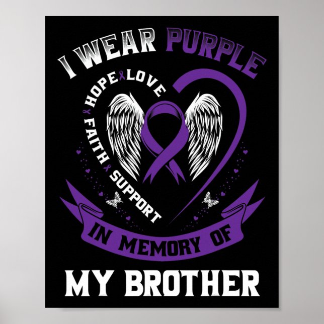 Póster Llevo Púrpura En Memoria De Mi Hermano Epilepsy Aw (Frente)