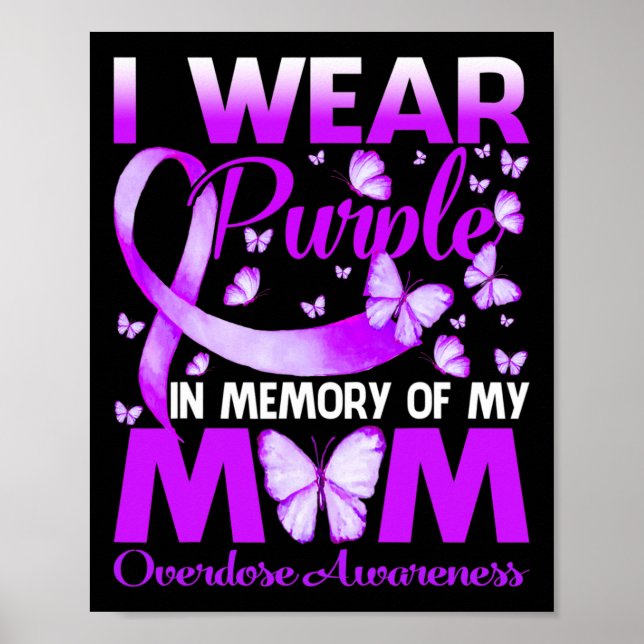 Póster Llevo Púrpura En Memoria De Mi Mamá Advirtiendo Po (Frente)