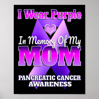 Póster Llevo Púrpura En Memoria De Mi Mamá Cance Pancreát