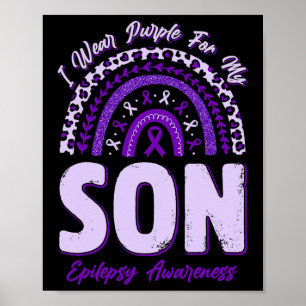 Póster Llevo Púrpura Para Mi Hijo Epilepsia Awareness Rai