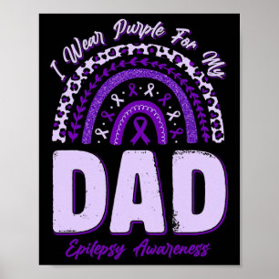 Póster Llevo Púrpura Para Mi Papá Epilepsia Awareness Rai