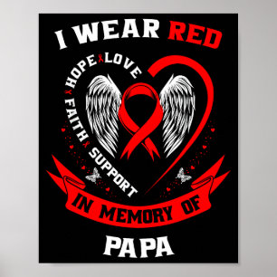 Póster Llevo Rojo En Memoria De Mi Papá Conciencia Sobre