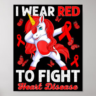 Póster Llevo Rojo Para Luchar Contra La Enfermedad Del Co