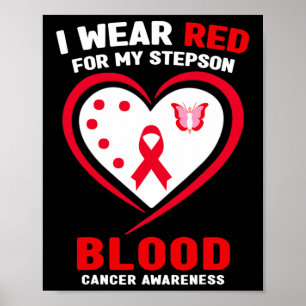 Póster Llevo Rojo Por La Conciencia Del Cáncer De Sangre 