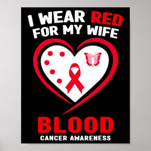 Póster Llevo Rojo Por La Conciencia Del Cáncer De Sangre 