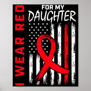 Póster Llevo Rojo Por La Conciencia Del Enfermedad Cardía