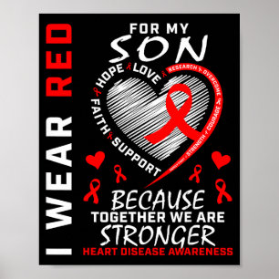 Póster Llevo Rojo Por La Conciencia Del Mes De La Enferme