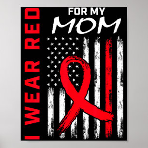 Póster Llevo Rojo Por Mi Mamá Bandera de Concientización