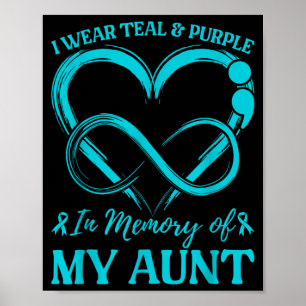 Póster Llevo Teal Purple En Memoria De Mi Tía Diseño
