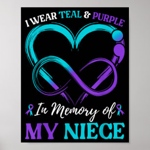 Póster Llevo Turquesa Púrpura En Memoria De Mi Sobrina