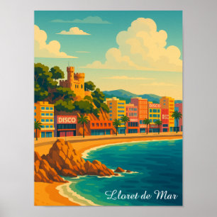 Póster Lloret de Mar España Viaje de época