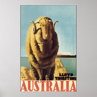 Póster Lloyd Triesting Australia, Vintage