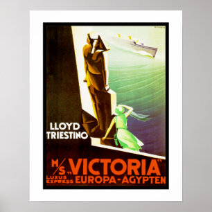 Póster Lloyd Triestino ms Victoria