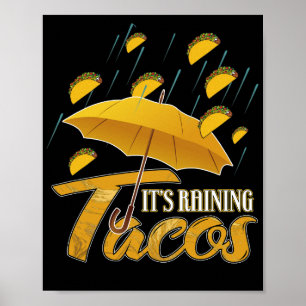 Póster Llueve Tacos