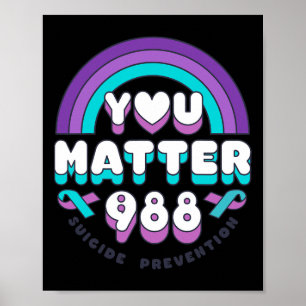 Póster Lluvia a la prevención del suicidio 988