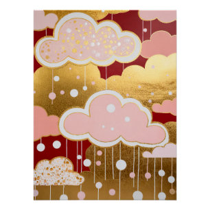 Póster Lluvia Carmesí Dorada