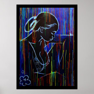 Póster Lluvia criolla azul