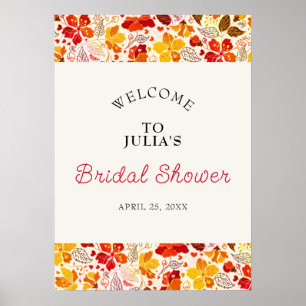 Póster Lluvia de boda de Hibisco Tropical Naranja Quemada