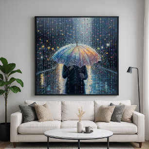 Póster Lluvia de corazones - Whimsical Ilustracion Style