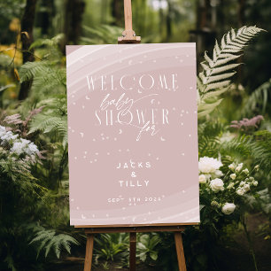 Póster Lluvia de estrellas y arcoíris modernos rosados pa