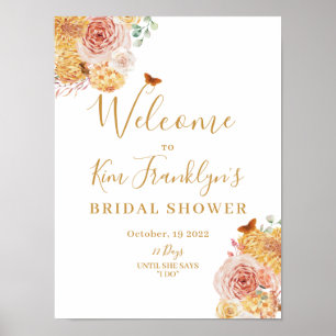 Póster Lluvia de flores nupciales de otoño enamorarse bie