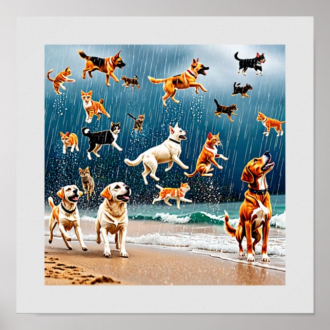 Póster Lluvia De Gatos Y Perros (Frente)