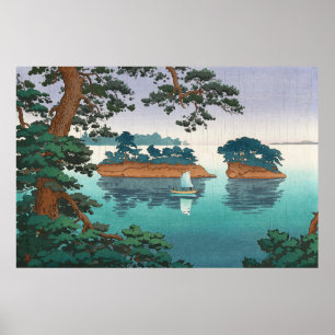 Póster Lluvia de primavera en Matsushima por Tsuchiya Koi