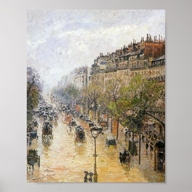 Póster Lluvia de primavera en Montmartre por Camille Piss (Frente)