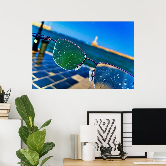 Póster Lluvia en el mar (Oficina en casa)