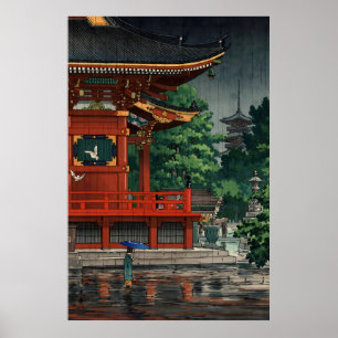 Póster Lluvia en el templo de Asakusa Kannon 1933