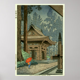 Póster Lluvia en el templo Enryakuji Asano Takeji Shin Ha