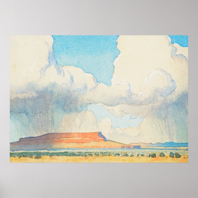 Póster Lluvia en la Mesa, 1945 por Maynard Dixon (Frente)