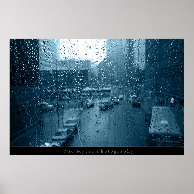 Póster Lluvia en la ventana (Frente)
